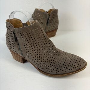 Lucky Brand Basel Suede Perforated Ankle Booties 8.5